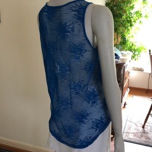Beautiful Blue Lace Back Top